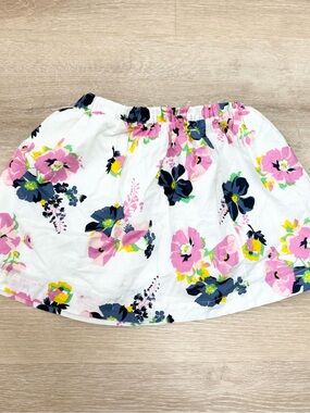 Girls White Floral Summer Skirt